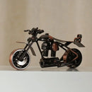Retro motorcycle model metal figurine – living room decor trio