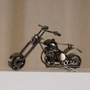 Retro motorcycle model metal figurine – living room decor trio