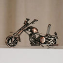 Retro motorcycle model metal figurine – living room decor trio