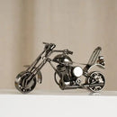 Retro motorcycle model metal figurine – living room decor trio