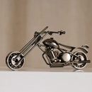Retro motorcycle model metal figurine – living room decor trio