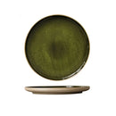 DecorBites™ Green Ceramic Dinner Plate - Retro Shallow Pasta Plate, Salad Sushi Plate, Steak Plate - Set of 4