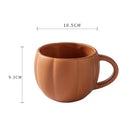 Retro orange pumpkin ceramic mug kitchen cup with enamel handle