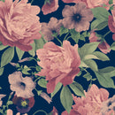 Retro Peonies Wallpaper