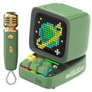 Retro pink bluetooth speaker with karaoke microphone bedroom pixel art