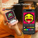 Retro pink pixel art speaker led display bedroom decor