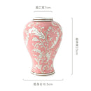 Retro pink & white porcelain vase living room flower decor