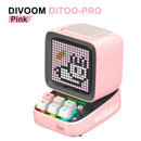 Retro pixel mini speaker white & pink bedroom clock