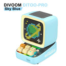 Retro pixel mini speaker white & pink bedroom clock