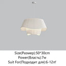 Retro pleated cream fabric chandelier bedroom pendant light