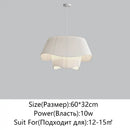 Retro pleated cream fabric chandelier bedroom pendant light
