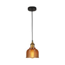 Retro red blue & amber glass carillon pendant light dining room