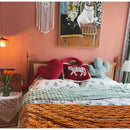 Retro red velvet tiger embroidery cushion cover living room decor