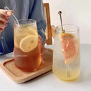 Retro ribbed glass coffee cup set with stirrers – kitchen drinkware