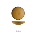 Retro speckled beige ceramic round plate set dining room tableware