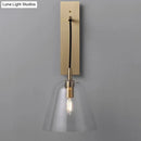 Retro style brass wall light with glass shade – bedroom sconce