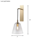 Retro style brass wall light with glass shade – bedroom sconce