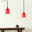 Retro style red ceramic pendant light – kitchen hanging fixture