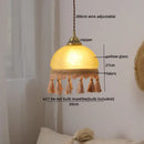 Retro white glass tassels led pendant lights for dining room