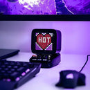 Retro white pixel art bluetooth speaker alarm clock bedroom led display