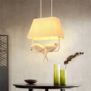 Retro white resin bird cage chandelier dining room dove pendant light
