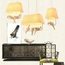 Retro white resin bird cage chandelier dining room dove pendant light