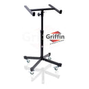 Studio Mixer Stand DJ Cart by GRIFFIN - Rolling Standing Rack On Casters with Adjustable Height - Portable Turntable Holder Mount For Digital Machine