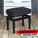 GRIFFIN Premium Antique Piano Bench | Adjustable Black Solid Wood Frame & PU Leather Padded Cushion | Vintage Ergonomic Musicians Keyboard Chair | Guitar Stool, Home Vanity Bench | Sheet Music Storage