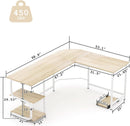 69 Inch Reversible L Shaped Desk For Home Office Use