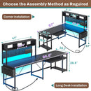 Reversible L Shaped Gaming Desk With Power Outlet