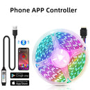 Rgb bluetooth led strip lights bedroom usb app control black & blue