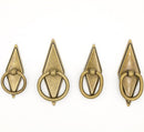 Rhombus "Ella" Antique Bronze Ring Drawer Pulls with Backplate