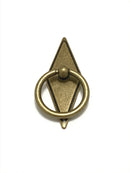 Rhombus "Ella" Antique Bronze Ring Drawer Pulls with Backplate