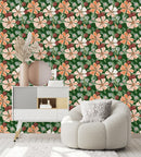 Voguish Large Beige Flowers Wallpaper Fashionable
