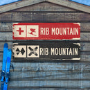 Rib Mountain Ski Trail Distressed Metal Sign