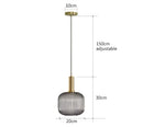 Ribbed amber glass pendant lights dining room led hanging lighting