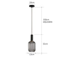 Ribbed amber glass pendant lights dining room led hanging lighting