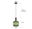 Ribbed amber glass pendant lights dining room led hanging lighting