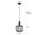 Ribbed amber glass pendant lights dining room led hanging lighting