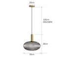 Ribbed amber glass pendant lights dining room led hanging lighting