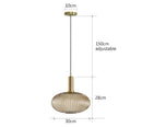 Ribbed amber glass pendant lights dining room led hanging lighting