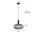 Ribbed amber glass pendant lights dining room led hanging lighting