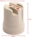 Ribbed beige ceramic e27 socket lamp holder for living room lighting