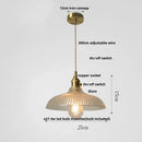 Ribbed clear glass led pendant light for dining room