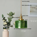 Ribbed clear glass led pendant light for dining room