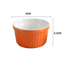 Ribbed colorful ceramic baking bowl kitchen dessert ramekin set