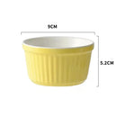 Ribbed colorful ceramic baking bowl kitchen dessert ramekin set
