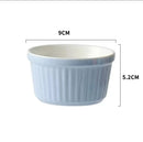 Ribbed colorful ceramic baking bowl kitchen dessert ramekin set