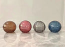Ribbed colorful glass ball pendant light set for living room