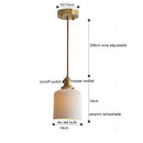 Ribbed cream ceramic led pendant light kitchen hanging lamp